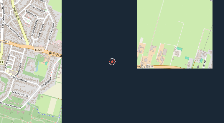Kaart van de omgeving van de melding