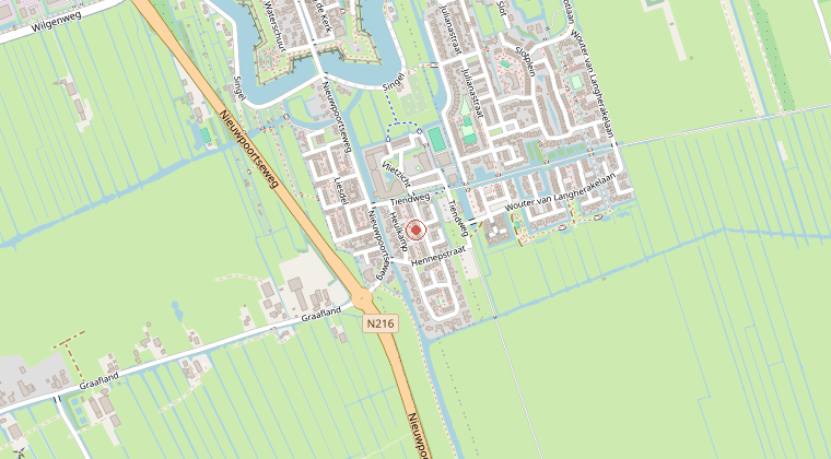Kaart van de omgeving van de melding
