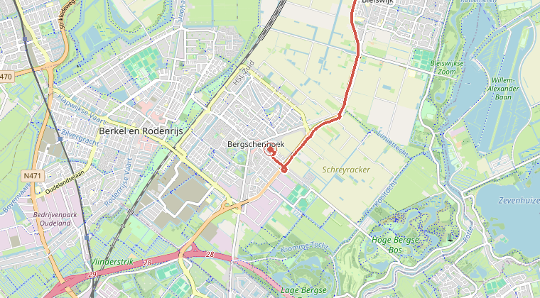 Kaart van de omgeving van de melding