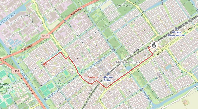 Kaart van de omgeving van de melding