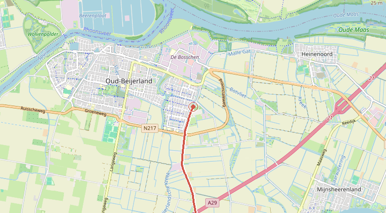 Kaart van de omgeving van de melding