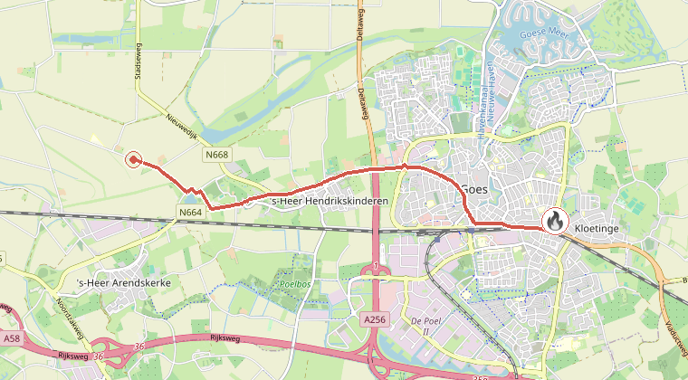 Kaart van de omgeving van de melding