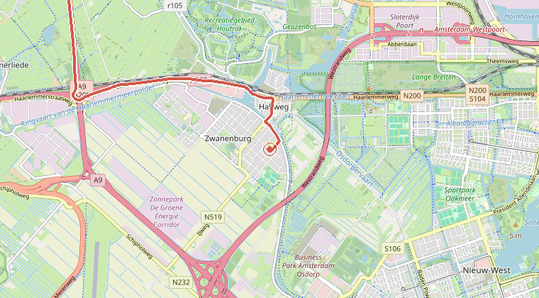 Kaart van de omgeving van de melding