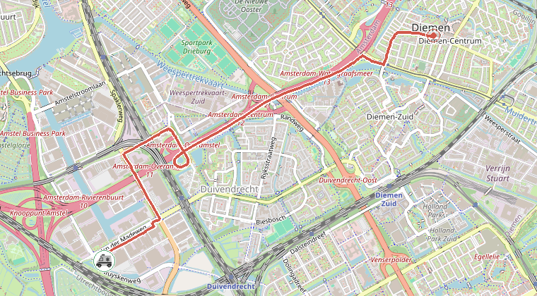 Kaart van de omgeving van de melding