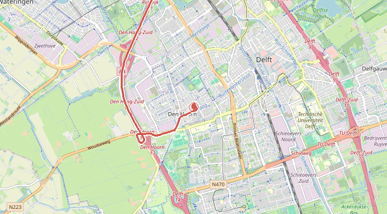 Kaart van de omgeving van de melding