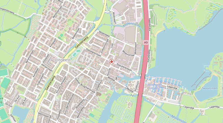 Kaart van de omgeving van de melding