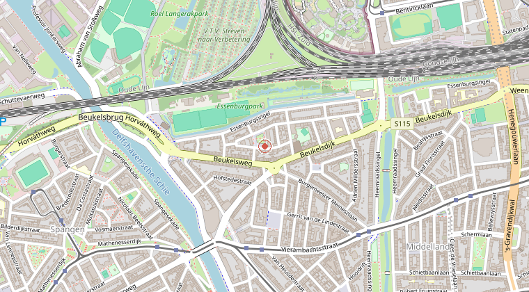 Kaart van de omgeving van de melding
