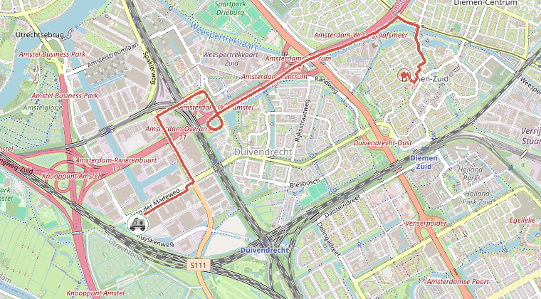 Kaart van de omgeving van de melding