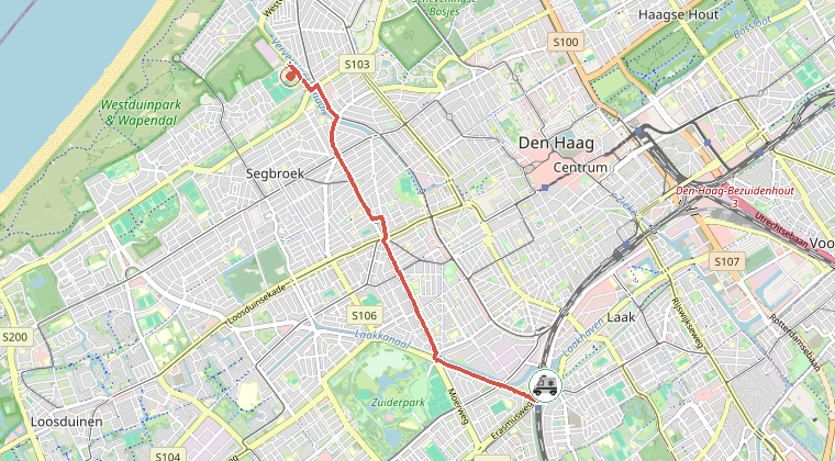 Kaart van de omgeving van de melding
