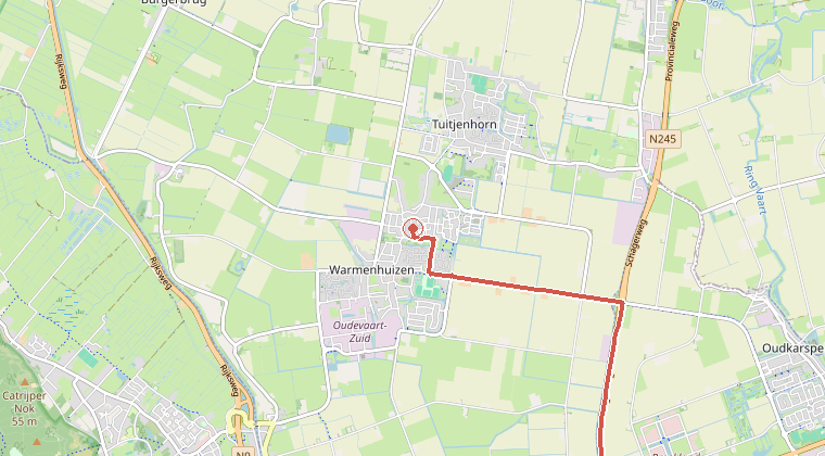 Kaart van de omgeving van de melding