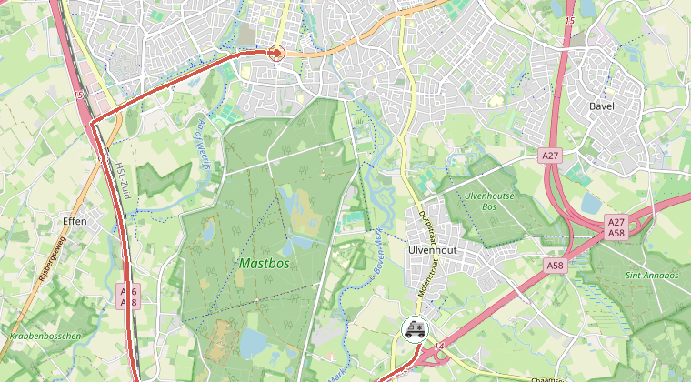 Kaart van de omgeving van de melding