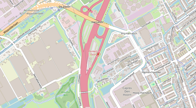 Kaart van de omgeving van de melding