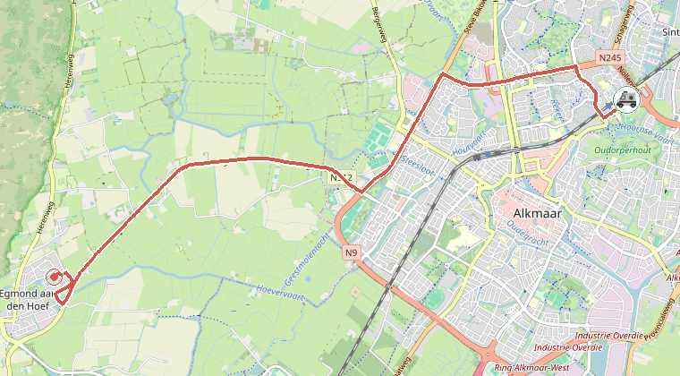 Kaart van de omgeving van de melding
