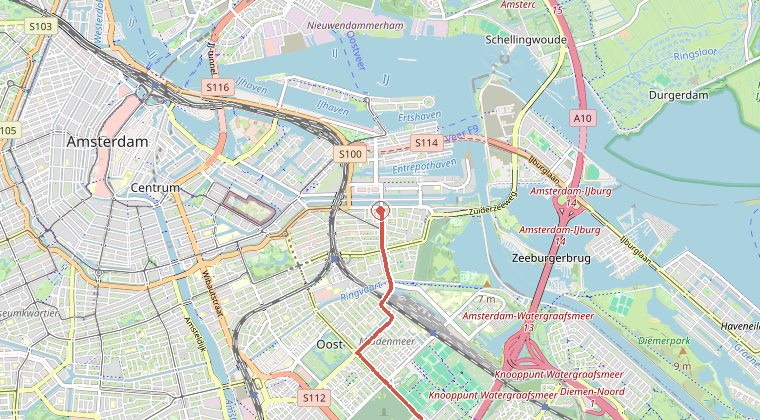 Kaart van de omgeving van de melding