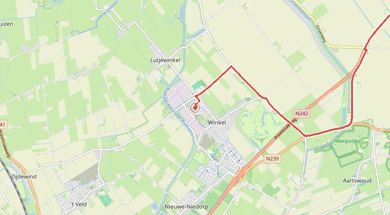 Kaart van de omgeving van de melding