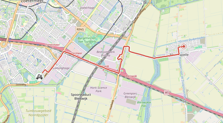 Kaart van de omgeving van de melding