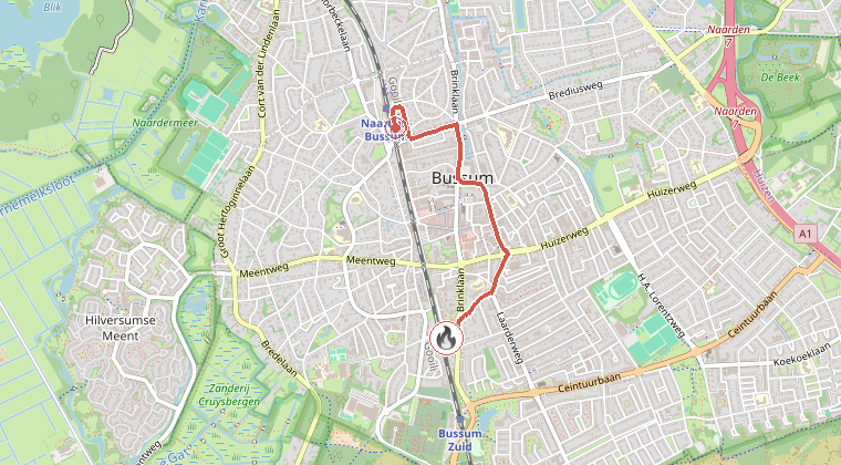 Kaart van de omgeving van de melding