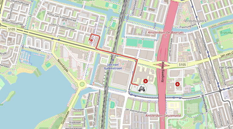 Kaart van de omgeving van de melding