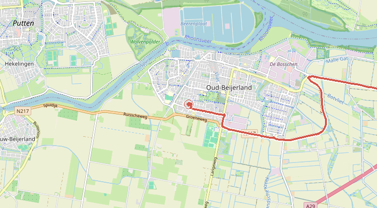 Kaart van de omgeving van de melding