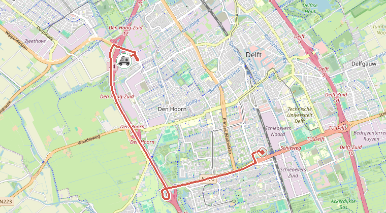 Kaart van de omgeving van de melding