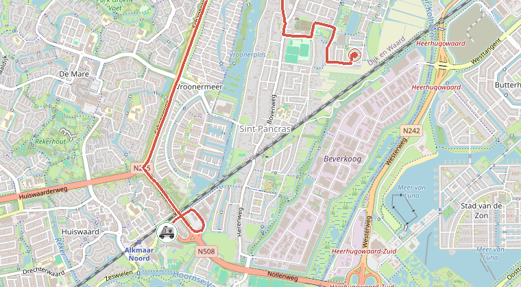 Kaart van de omgeving van de melding