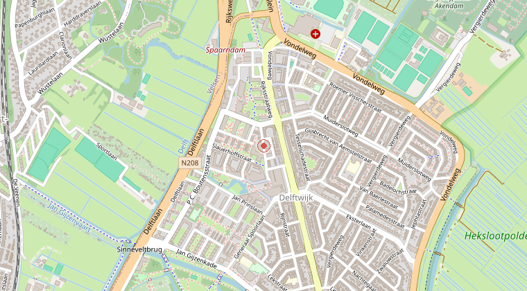 Kaart van de omgeving van de melding