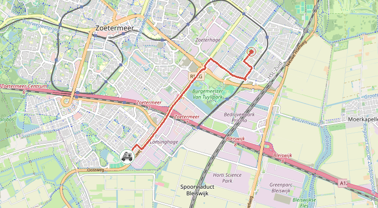 Kaart van de omgeving van de melding