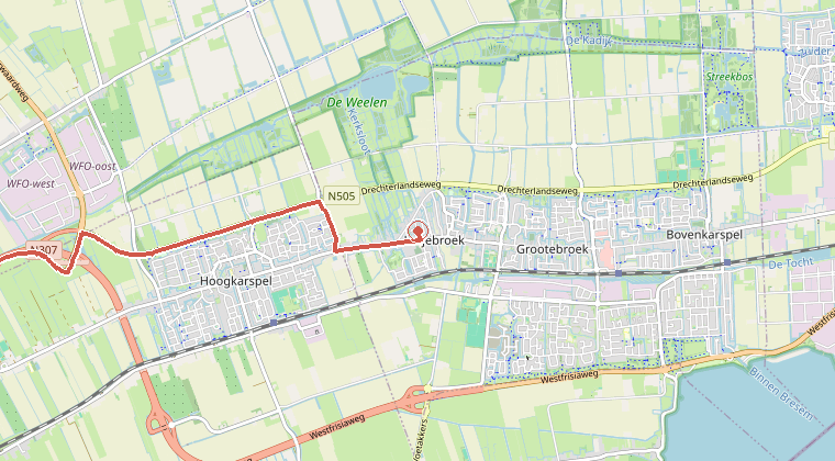 Kaart van de omgeving van de melding