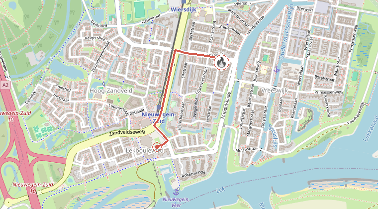 Kaart van de omgeving van de melding