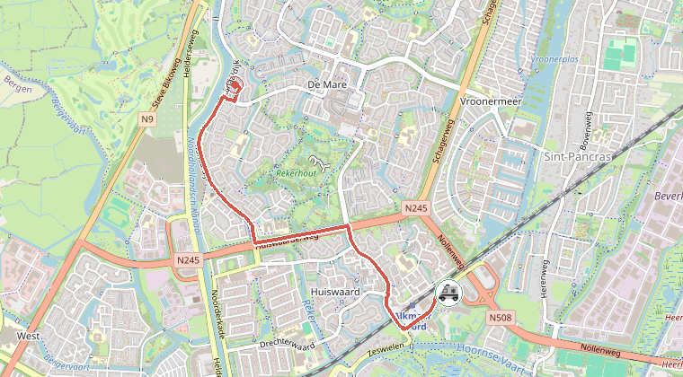 Kaart van de omgeving van de melding