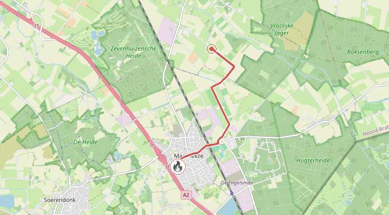 Kaart van de omgeving van de melding