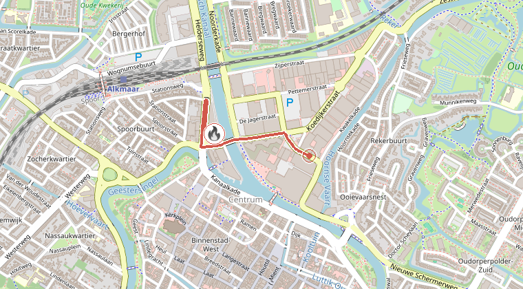 Kaart van de omgeving van de melding