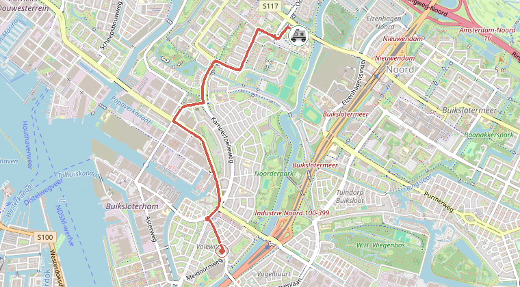 Kaart van de omgeving van de melding
