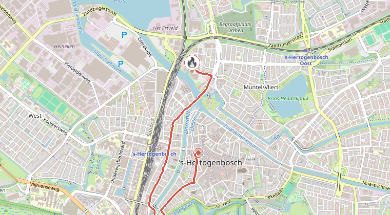 Kaart van de omgeving van de melding