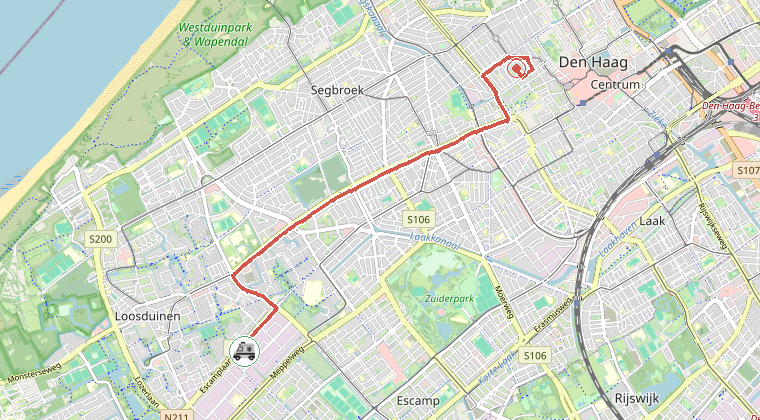 Kaart van de omgeving van de melding