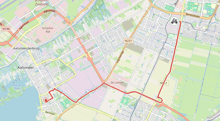 Kaart van de omgeving van de melding