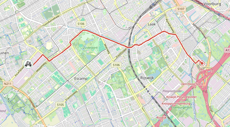 Kaart van de omgeving van de melding