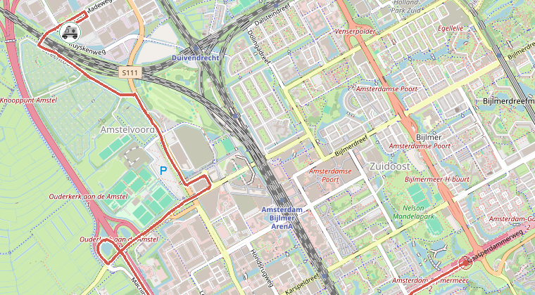 Kaart van de omgeving van de melding