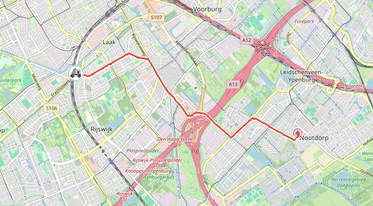 Kaart van de omgeving van de melding