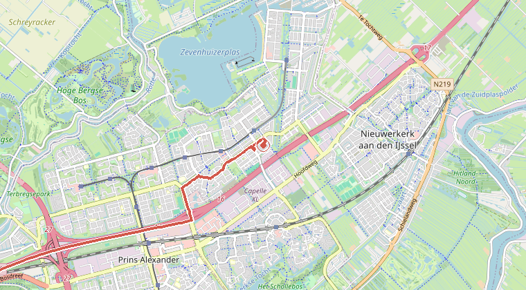 Kaart van de omgeving van de melding