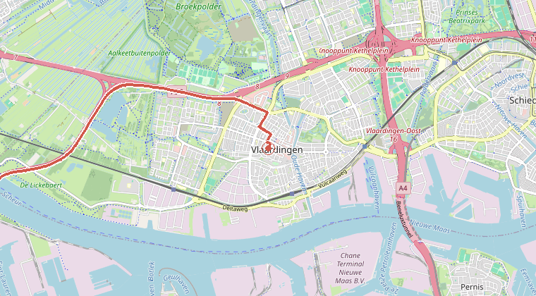 Kaart van de omgeving van de melding