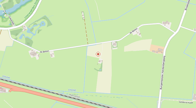 Kaart van de omgeving van de melding