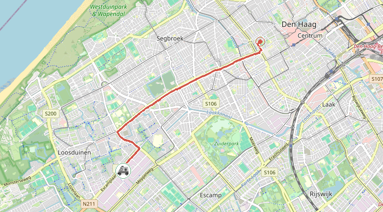 Kaart van de omgeving van de melding
