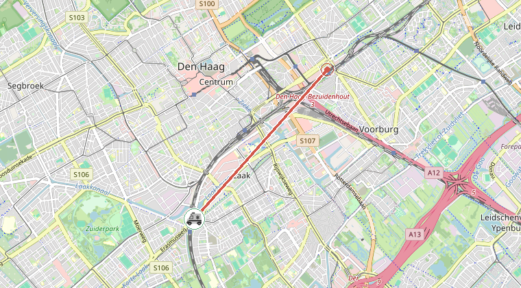 Kaart van de omgeving van de melding