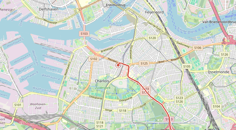 Kaart van de omgeving van de melding