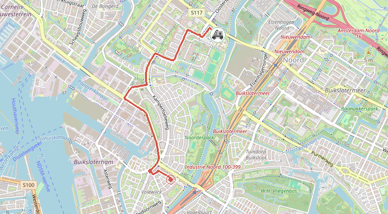 Kaart van de omgeving van de melding