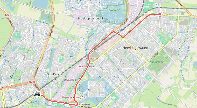 Kaart van de omgeving van de melding