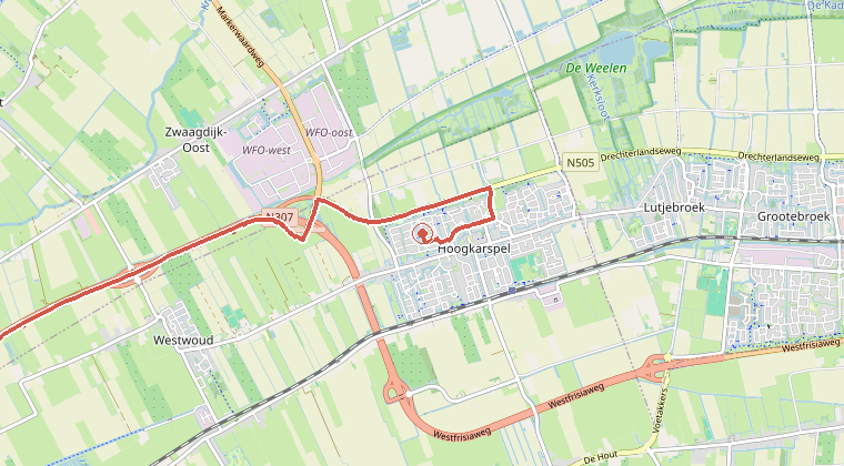 Kaart van de omgeving van de melding