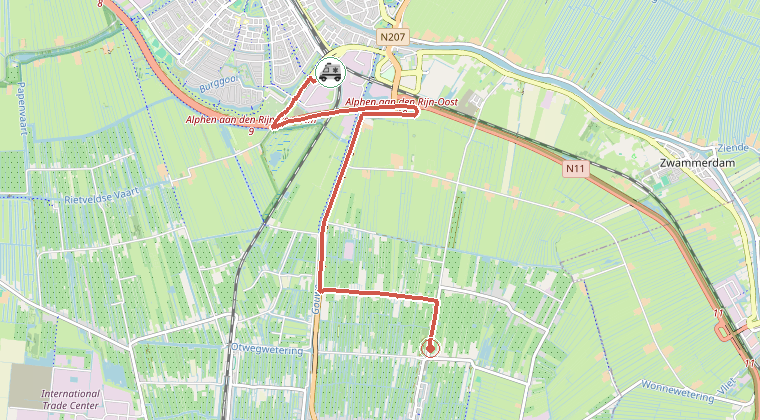 Kaart van de omgeving van de melding