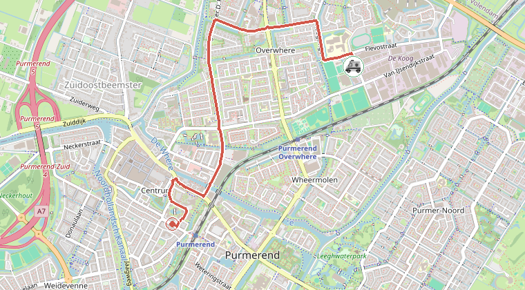 Kaart van de omgeving van de melding